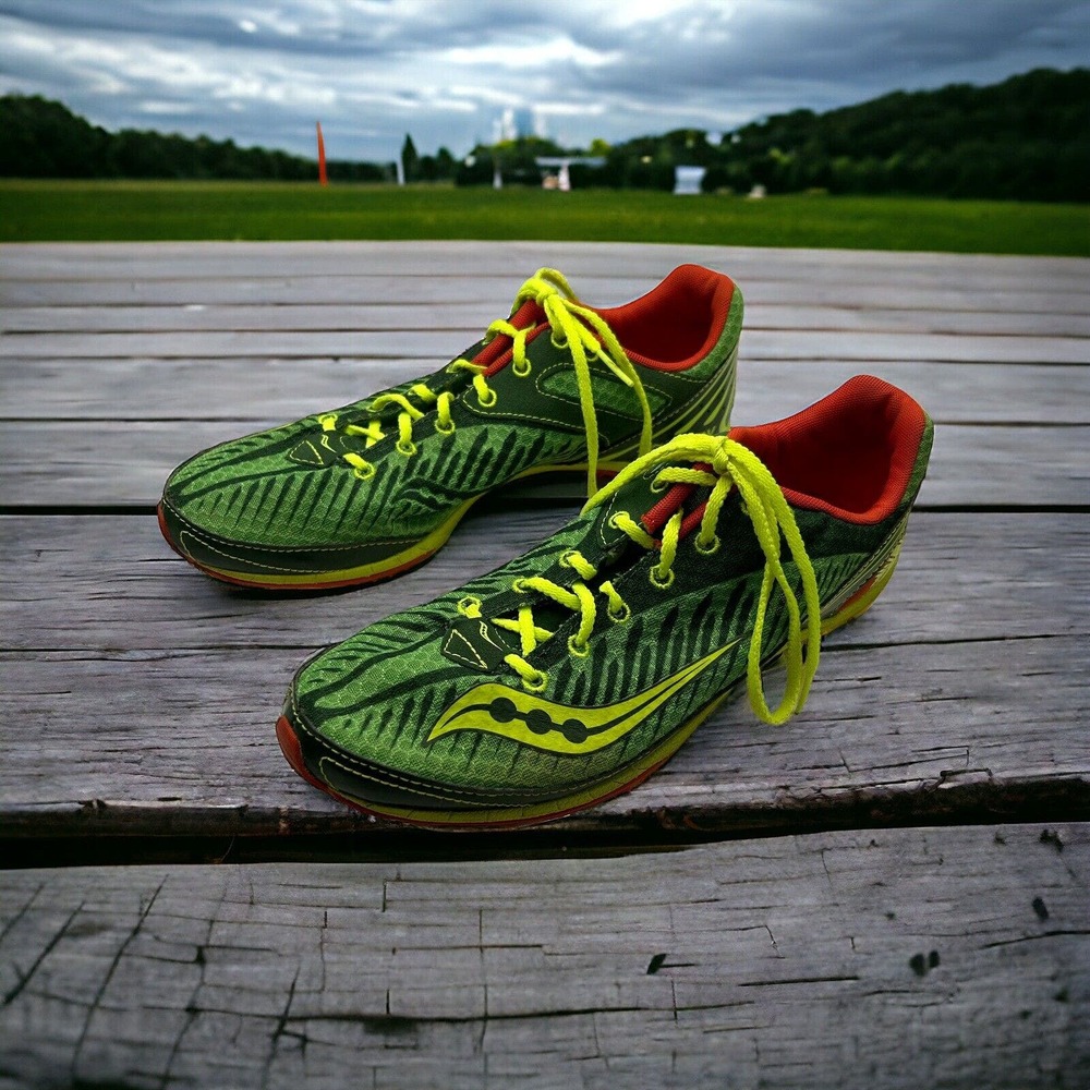 Saucony Mens Kilkenny Xc 5 Green Low Top Track Field Spikes Size 8 Sports Men